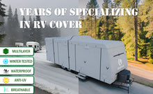Load image into Gallery viewer, GEARFLAG Travel Trailer RV Cover with reinforced windproof side-straps and roll-up side panels
