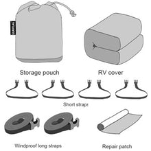 Load image into Gallery viewer, GEARFLAG Travel Trailer RV Cover with reinforced windproof side-straps and roll-up side panels
