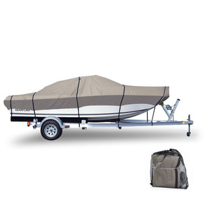 Marine Accessories 600D T-Top Boat Cover 17-25FT V-Hull Fishing Boat Cover  Anti-UV Waterproof Heavy Duty Marine Trailerable Canvas Boat Accessories