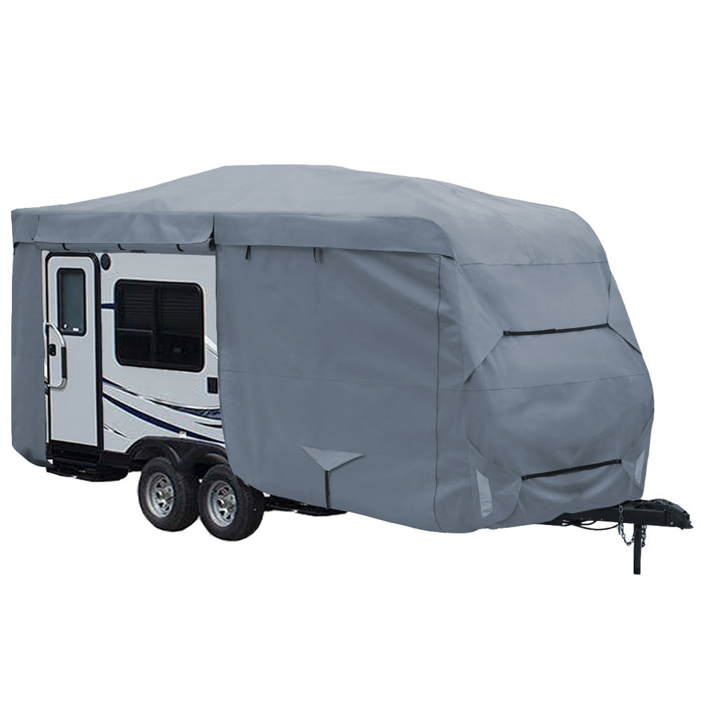 GEARFLAG Travel Trailer RV Cover 4 Layers top with reinforced windproof side-straps